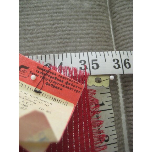 Grandma Floral Square Scarf 35 in Roses Synthetic Frayed Edge Ukraine Made USSR - Picture 9 of 14